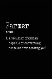 Farmer noun 1. A Peculiar Organism Capable Of Converting Caffeine Into Feeding You!