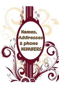 Names, Addresses and Phone Numbers