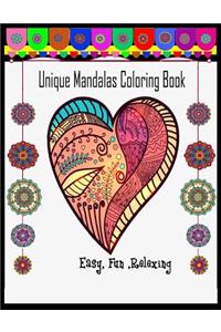 Unique Mandalas Coloring Book ( For Kids, Adult and Family)