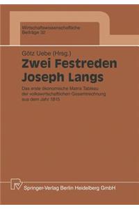 Zwei Festreden Joseph Langs