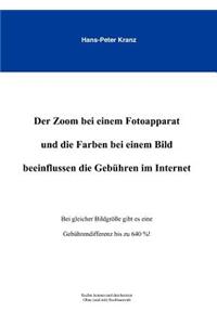 Der Zoom bei einem Fotoapparat und die Farben bei einem Bild beeinflussen die Gebühren im Internet