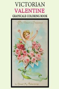 Victorian valentine grayscale coloring book