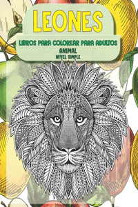 Libros para colorear para adultos - Nivel simple - Animal - Leones