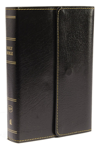 KJV, Reference Bible, Compact, Large Print, Snapflap Leather-Look, Black, Red Letter, Comfort Print