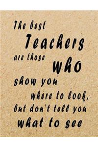 The Best Teachers Are Those Who Show You Where To Look, But Don't Tell You What To See