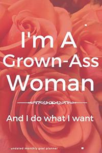 Grown Ass Woman Undated Monthly Goal Planner