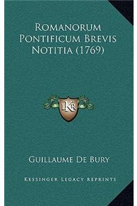 Romanorum Pontificum Brevis Notitia (1769)