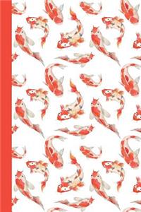 Journal: Fishpond (Orange Koi Fish) 6x9 - Lined Journal - Writing Journal with Blank Lined Pages