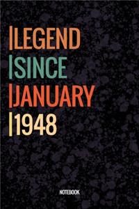 Legend Since January 1948 Notebook