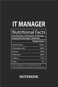Nutritional Facts IT Manager Awesome Notebook