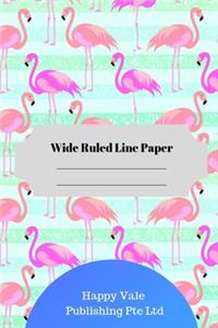 Cute Flamingo Theme Wide Ruled Line Paper