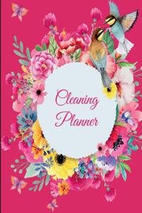 Cleaning Planner: Pink Book Colorful Flowers, 2019 Weekly Cleaning Checklist, Household Chores List, Cleaning Routine Weekly Cleaning Checklist 8.5