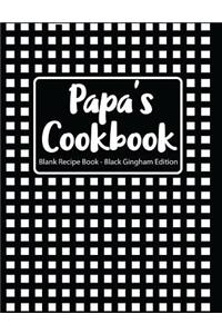 Papa's Cookbook Blank Recipe Book Red Gingham Edition