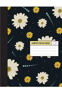 daisy notebook in Gray background - Wild Ruled Papaer