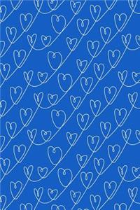 Journal Notebook White Scribbly Hearts Pattern 3