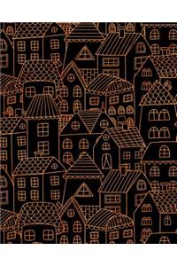 Journal Notebook Cute Houses Pattern 3