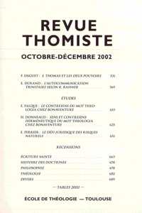 Revue Thomiste - 4/2002