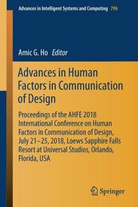 Advances in Human Factors in Communication of Design