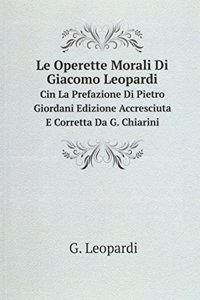Le Operette Morali Di Giacomo Leopardi