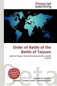 Order of Battle of the Battle of Taiyuan