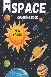 Space Coloring Book for Kids Ages 4-8