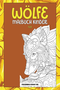 Malbuch Kinder - Stressabbau Designs Tier - Tier - Wölfe