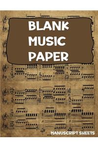 Blank Music Paper Manuscript Sheets