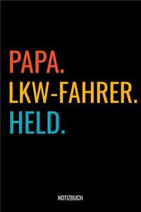 Papa LKW-Fahrer Held Notizbuch