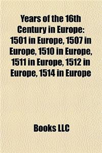 Years of the 16th Century in Europe