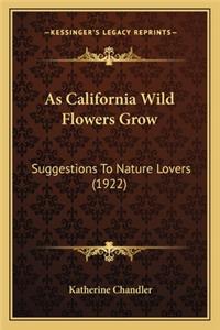 As California Wild Flowers Grow as California Wild Flowers Grow