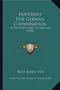 Materials For German Conversation