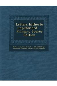 Letters Hitherto Unpublished