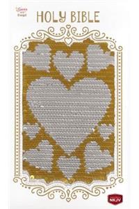 NKJV, Sequin Sparkle and Change Bible, Silver/Gold, Hardcover