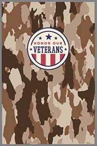 Notebook for Military Fans like Soldiers and Veterans with Camouflage Cover
