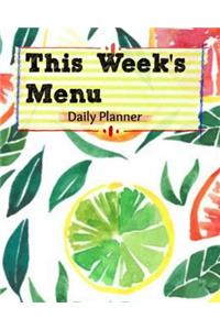 This Week's Menu Daily Planner