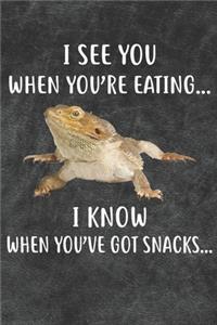 I See You When You're Eating I Know When You've Got Snacks Notebook Journal