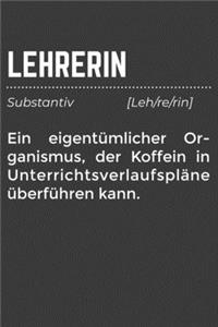 Lehrerin Ein eigentümlicher Organismus, der Koffein in Unterrichtsverlaufspläne überführen kann