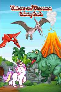 Unicorn and Dinosaurs Coloring Books