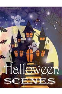Halloween Scenes Coloring Book