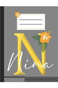 N Nina Monogramm Notizheft Liniert 60 Blatt