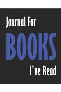 Journal for Books I've Read