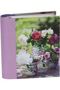 Homespun Peonies and Roses Mini Address Book