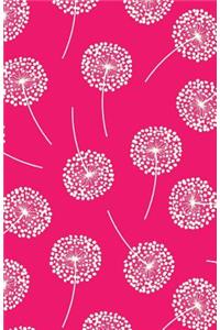 Bullet Journal Dandelions in Pink: 162 Numbered Pages with 150 Dot Grid Pages, 6 Index Pages and 2 Key Pages in Easy to Carry 5.5 X 8.5 Size.