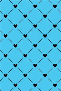 Journal Notebook Black Quilted Hearts Pattern 2