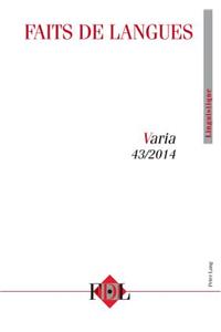 Faits de Langues. 1/2014, No 43