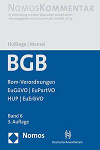 Burgerliches Gesetzbuch: Rom-Verordnungen - Euguvo - Eupartvo - Hup - Euerbvo