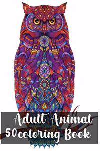 50 Adult Animal Coloring Book