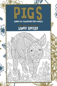 Libri da colorare per adulti - Linee spesse - Animale di fantasia - Pigs