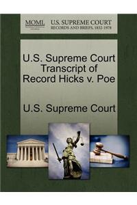 U.S. Supreme Court Transcript of Record Hicks V. Poe