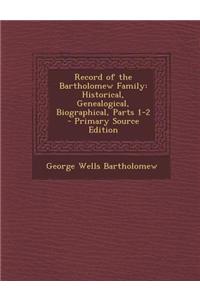 Record of the Bartholomew Family